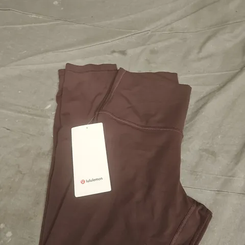 LULULEMON ALIGN HIGH-RISE CROP 23" YOGA LEGGINGS - UK 8 (BROWN)