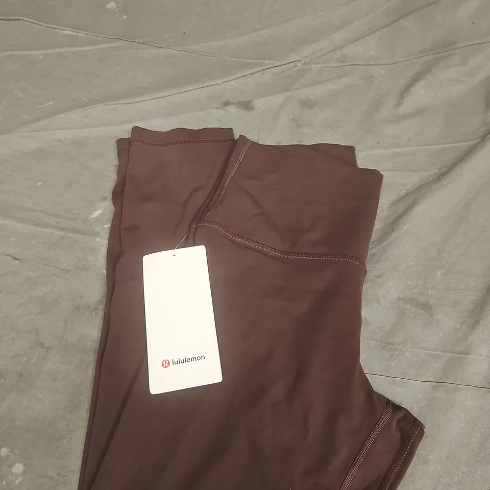 LULULEMON ALIGN HIGH-RISE CROP 23" YOGA LEGGINGS - UK 8 (BROWN)