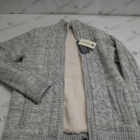 SOULCAL TOG KNIT ZIP THROUGH HOODIE IN GREY - 10