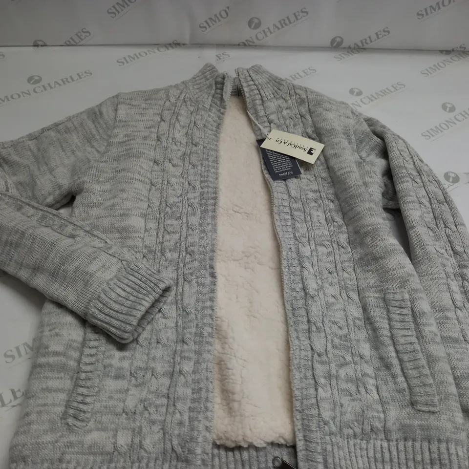 SOULCAL TOG KNIT ZIP THROUGH HOODIE IN GREY - 10