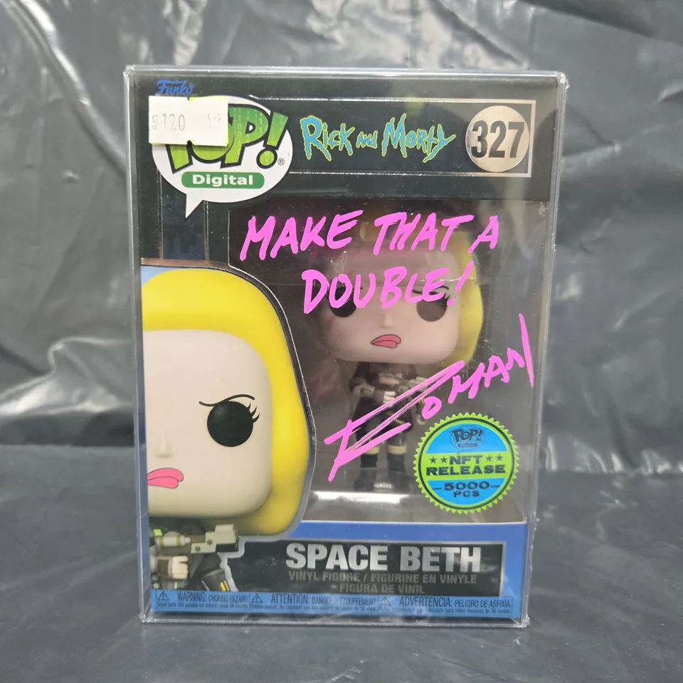 POP! DIGITAL RICK AND MORTY - SPACE BETH VINYL FIGURE - 327 - SINGED