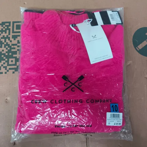 BAGGED CREW CLOTHING COMPANY HARMONY FUNNEL NECK JUMPER IN PINK SIZE 10