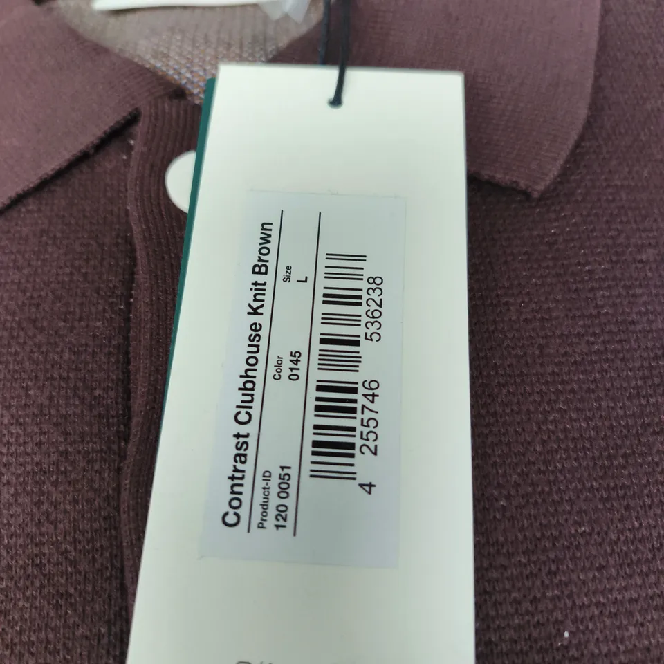 PROHIBITED CONTRAST CLUBHOUSE KNIT BROWN – SIZE L