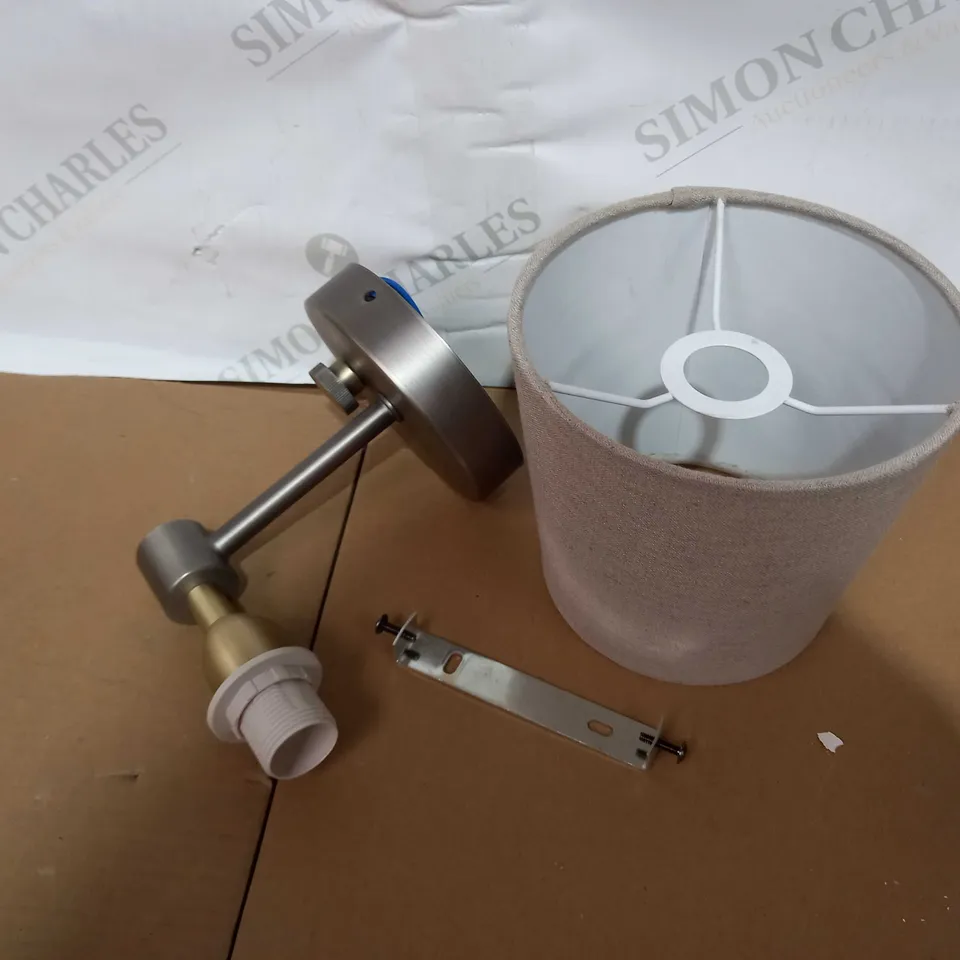 JOHN LEWIS ANSEL WALL LIGHT - LINEN SHADE, PEWTER FINISH