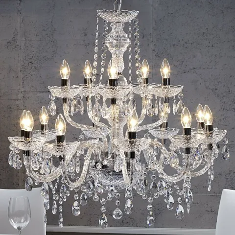 BOXED 15 LIGHT CHANDELIER - TRANSLUCENT