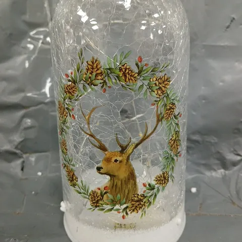 DECORATIVE GLASS LIGHT-UP FESTIVE ORNAMENT
