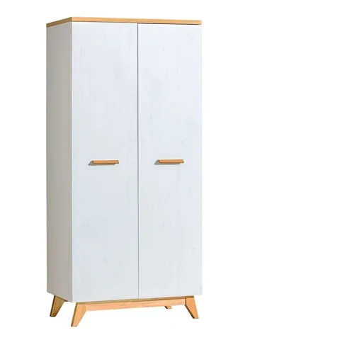 BOXED CRUZ 2 DOOR MANUFACTURED WOOD WARDROBE (2 BOXES)