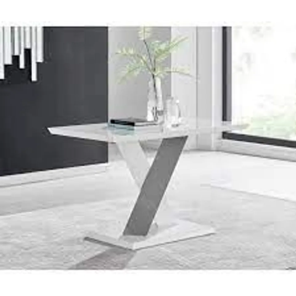 BOXED CHOWCHILLA MONZA 4 SEAT WHITE HIGH GLOSS DINING TABLE (BOXES 2 & 3 OF 3 ONLY)