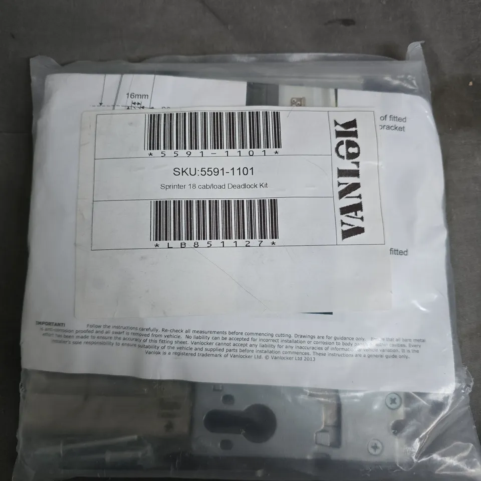 VANLOCK SPRINTER 18 CAB/LOAD DEADLOCK KIT