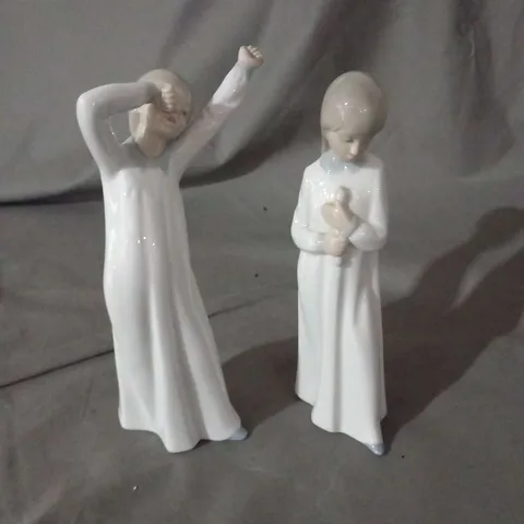 TWO ASSORTED NAO HANDMADE IN SPAIN BY LLADRO FIGURINES