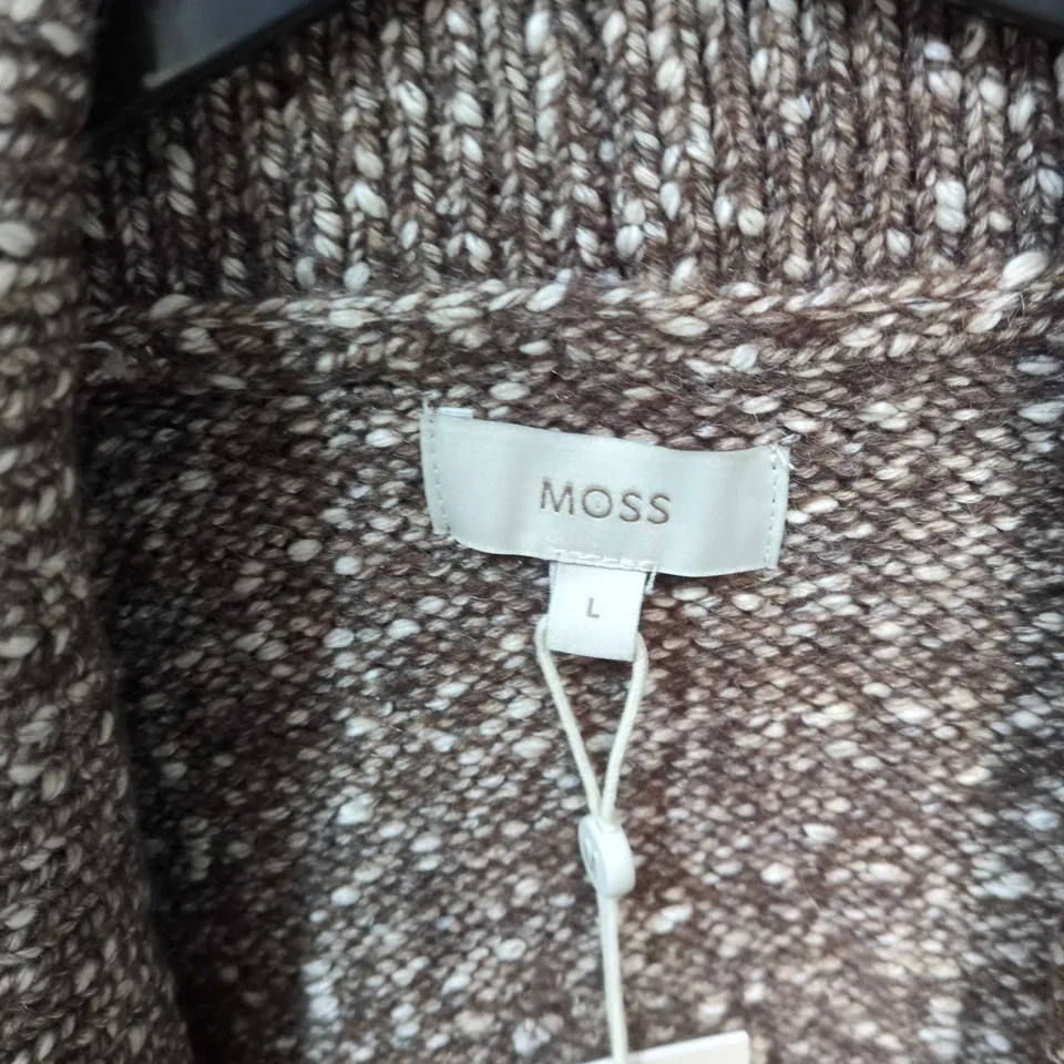 MOSS KNIT CARDIGAN, SPECKLED BROWN, WOMEN'S, SIZE L