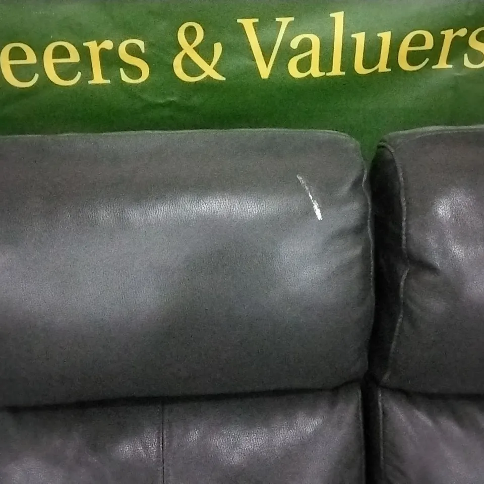 QUALITY DESIGNER BLACK LEATHER MANUAL RECLINER 3 SEATER SOFA