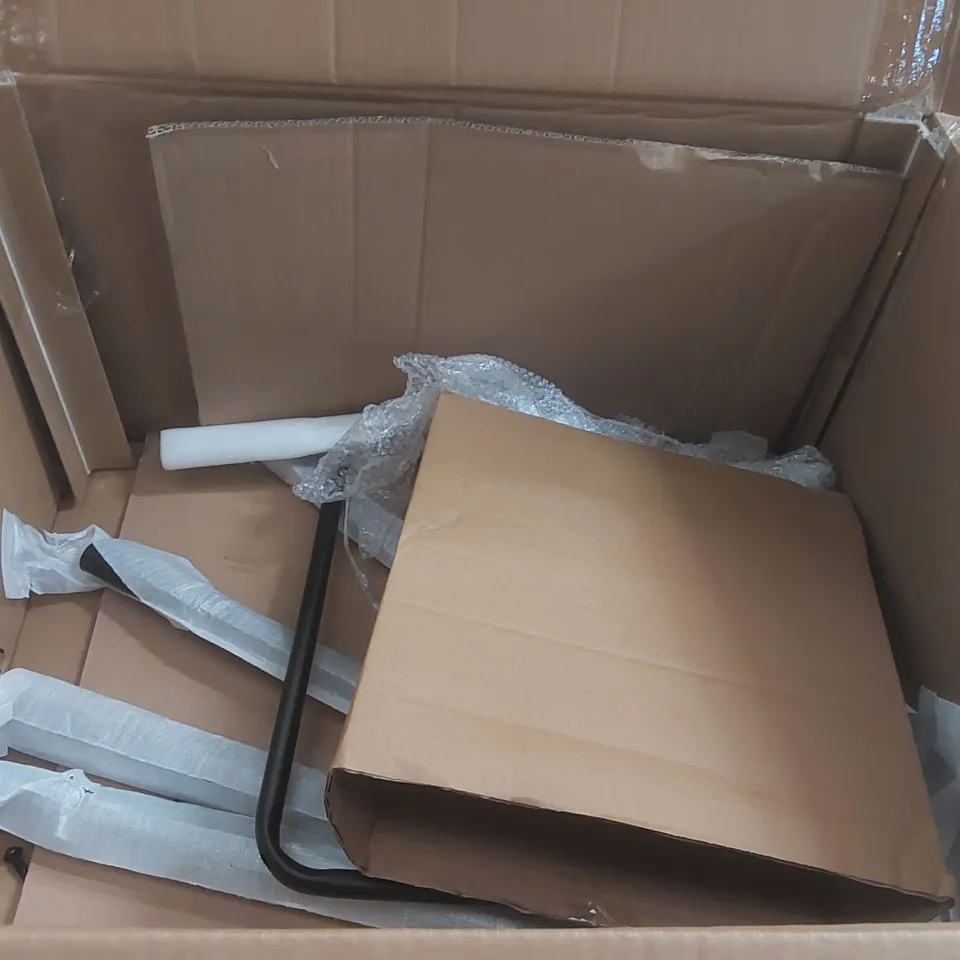 BOXED FAUX LEATHER DINING CHAIRS (SET OF 2) - BEIGE (1 BOX)