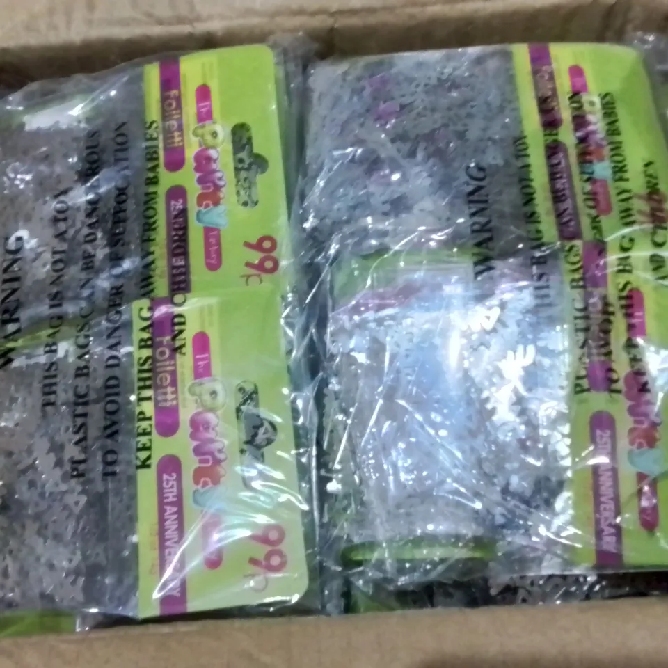 LOT OF 144 BRAND NEW 14G PACKS OF 25TH ANNIVERSARY SILVER CONFETTI 