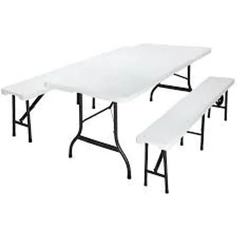 BOXED 6FT FOLDING BENCH SET WHITE 