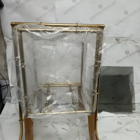 MY HOME STORIES BAMBOO NESTING SIDE TABLE IN BRASS EFFECT