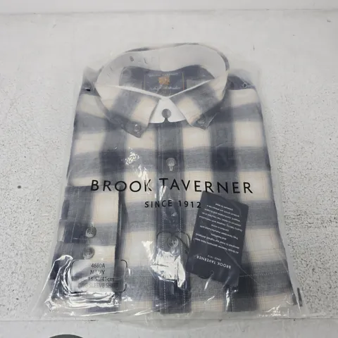 BROOK TAVERNER MEN'S LONG SLEEVE CASUAL SHIRT – UK MEDIUM 