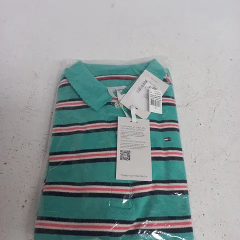 TOMMY FOR TOMORROW ESSENTIAL POLO DRESS β TROPICAL STRIPES (UK 10)