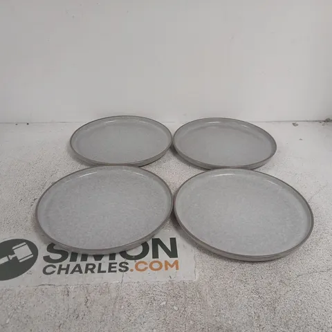 SET OF 4 ROUND PLATES β DISHWASHER SAFE, MICROWAVE SAFE BOXED