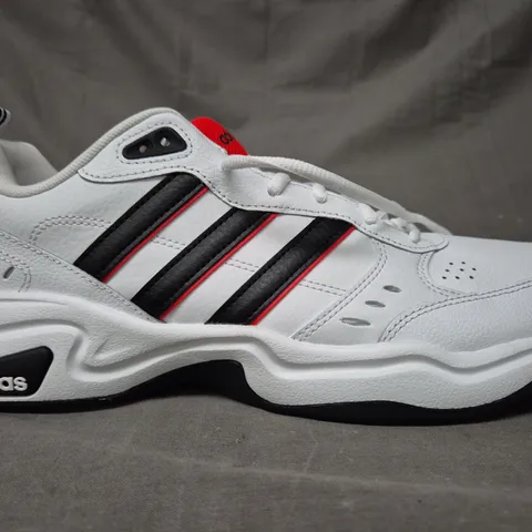 PAIR OF ADIDAS SHOES IN WHITE/BLACK/RED UK SIZE 12