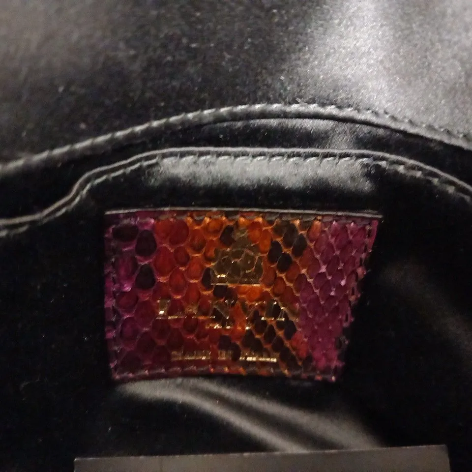 LANVIN MINI POP BAG IN PYTHON - SHOCKING PINK