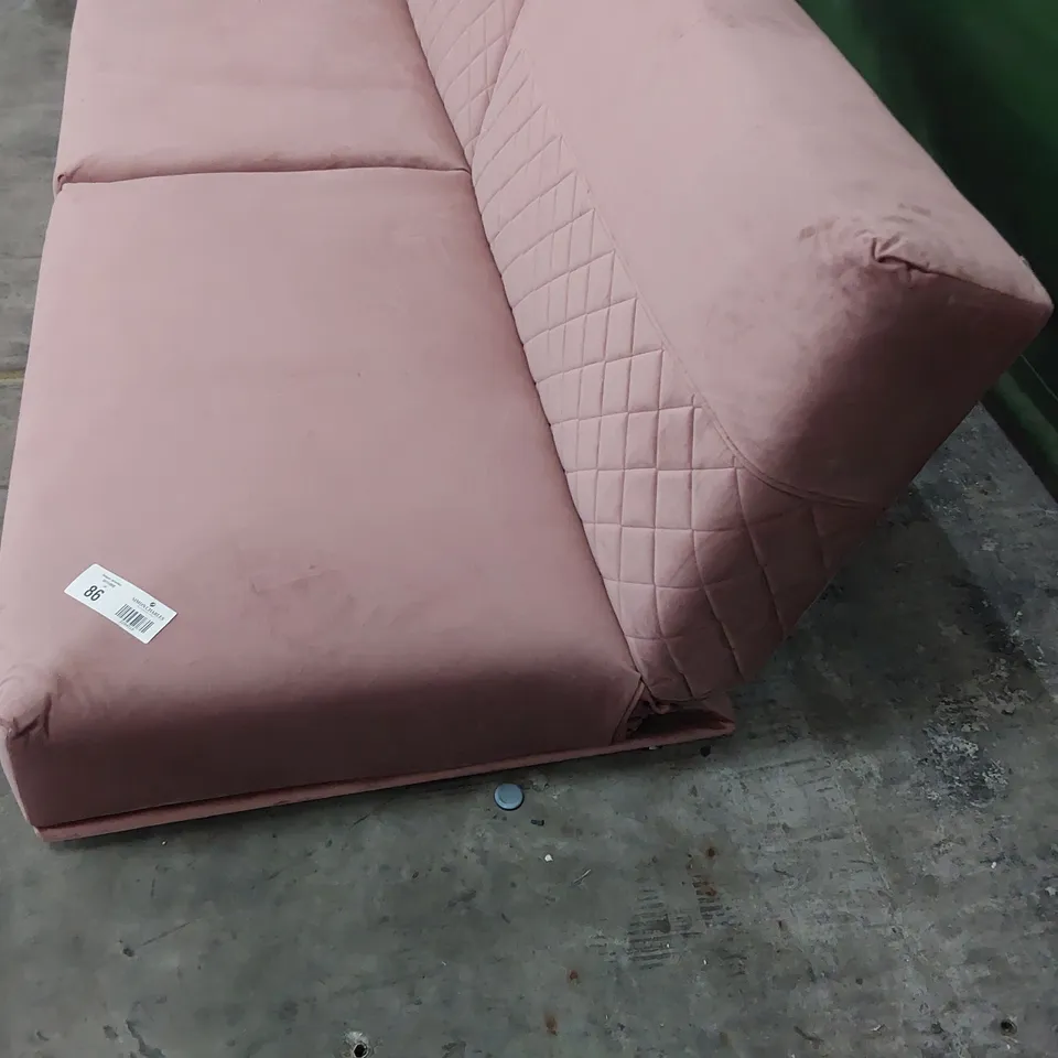 DESIGNER CLICK CLACK SOFA BED PINK PLUSH FABRIC 
