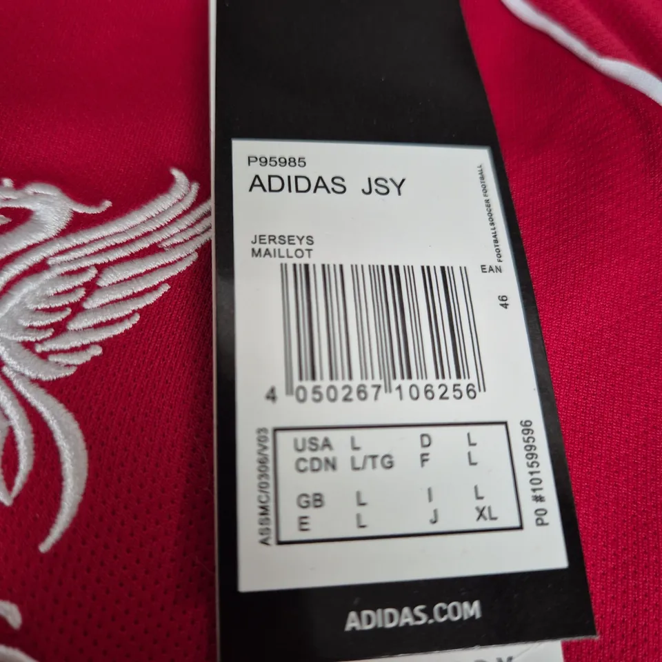 ADIDAS LIVERPOOL FC JERSEY – RED, AEROREADY, MEN'S SIZE L