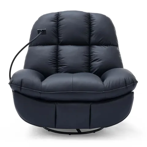 BOXED CHICAGO SWIVEL & ROCKER MANUAL BOUCLE RECLINER CHAIR - BEIGE (1 BOX)