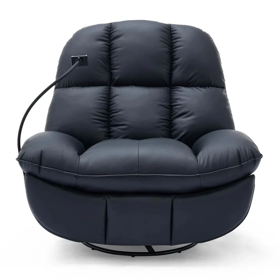BOXED CHICAGO SWIVEL & ROCKER MANUAL BOUCLE RECLINER CHAIR - BEIGE (1 BOX)