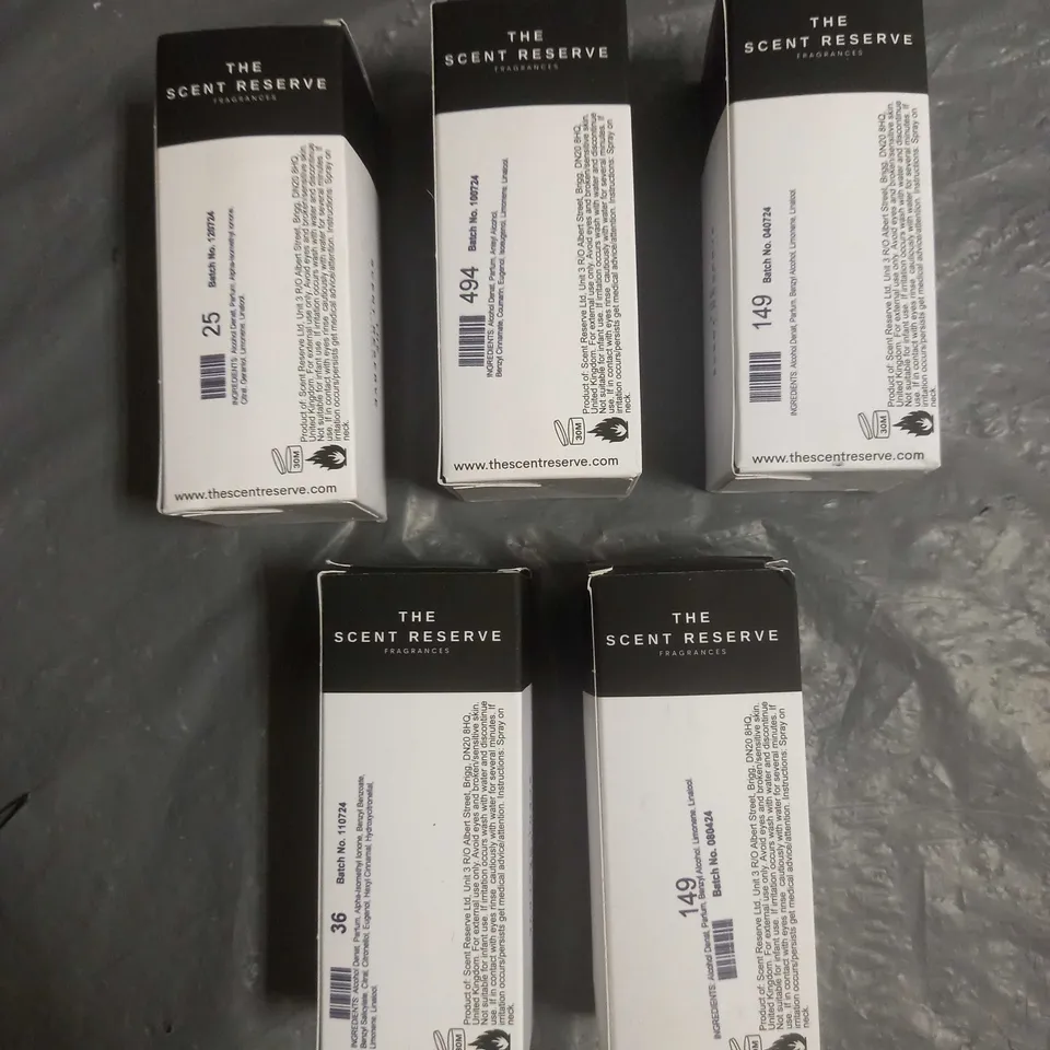 BOX OF APPROX 5 ASSORTED BOXED THE SCENT RESERVE FRAGRANCES