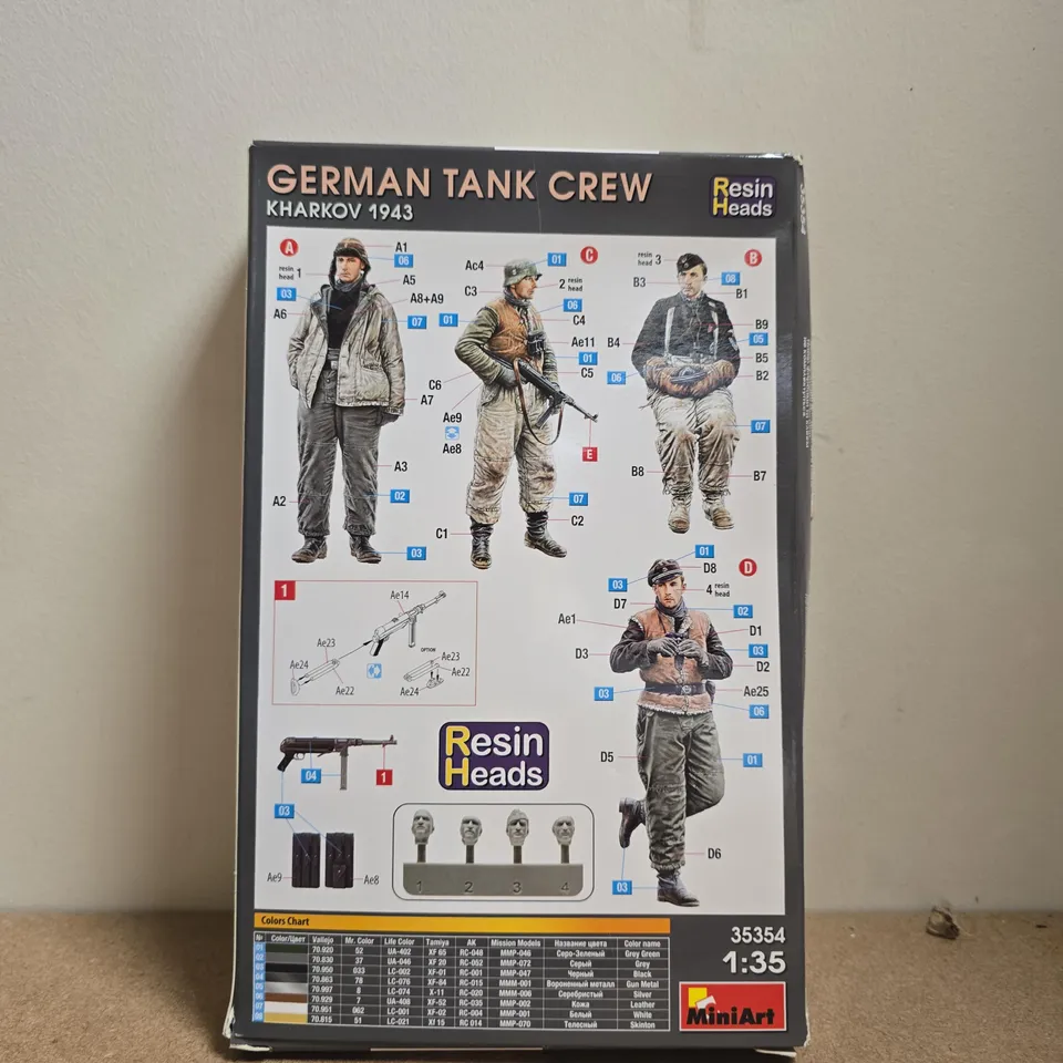 MINIART 35354 GERMAN TANK CREW KHARKOV 1943 RESIN HEADS 1:35 MODEL KIT