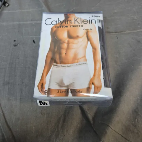 CALVIN KLEIN COTTON STRETCH 3 LOW RISE TRUNKS – SIZE UK 32-34 (M)