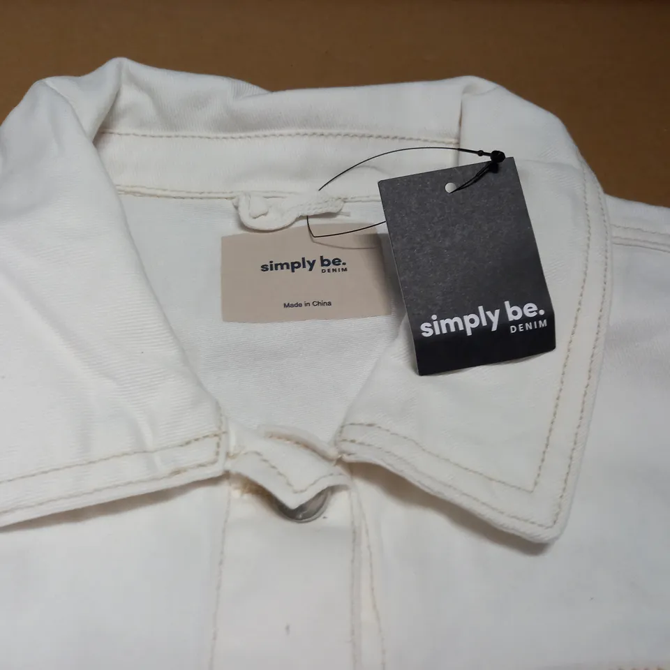 SIMPLY BE WHITE DENIM JACKET - UK 24