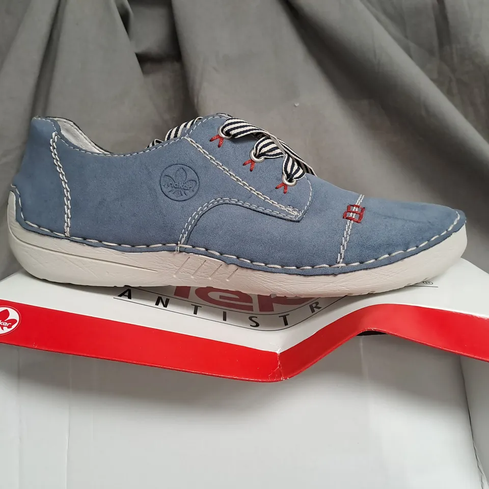 BOXED PAIR OF RIEKER TRAINERS IN BLUE UK 6.5