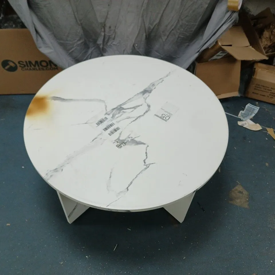 CELESTE COFFEE TABLE - WHITE - COLLECTION ONLY. DAMAGED