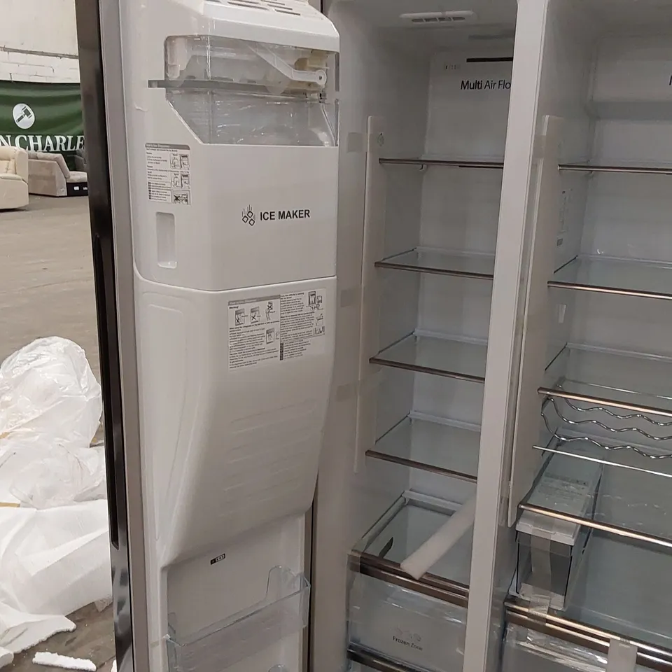 HISENSE RS694N4TBE FREESTANDING AMERICAN SIDE - BY - SIDE DOOR AMERICAN FRIDGE FREEZER 562L, BLACK, WITH NON-PLUMBED WATER AND ICE DISPENSER, BLACK, 91 × 178.65 × 68.9 CM (W×H×D) [ENERGY CLASS E]