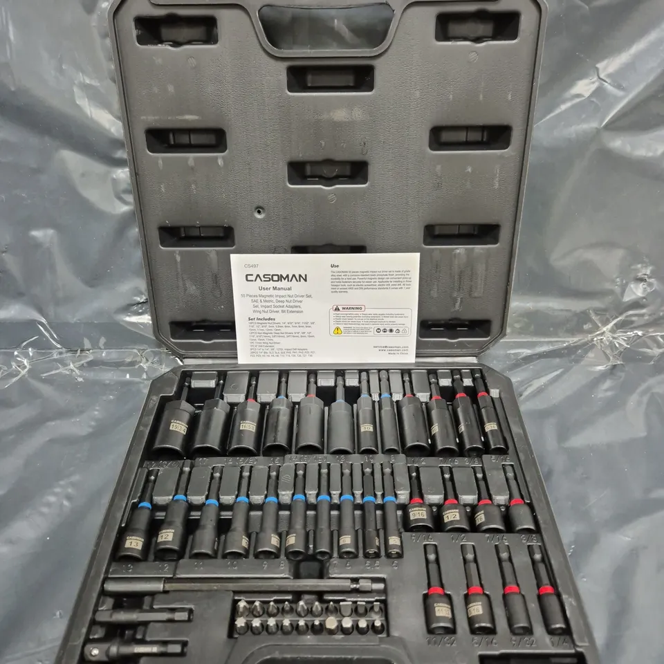 CASOMAN 55 PIECE MAGNETIC IMPACT NUT DRIVER SET