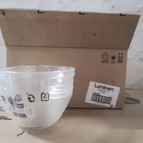 BOXED LUMINARC SALADIER GLASS BOWLS APPROXIMATELY 24 