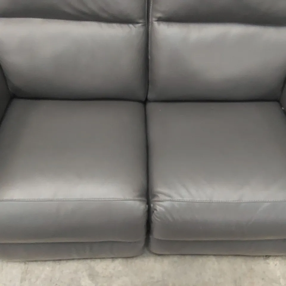 QUALITY DESIGNER ITALIAN MADE LEATHER AVILA ELECTRIC RECLINER SOFA - DARK GREY