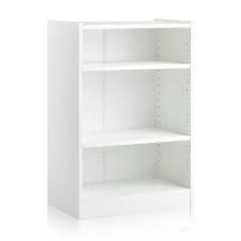 BOXED 3-TIER FLOOR STANDING OPEN BOOKSHELF WITH ANTI-TOPPLING DEVICE - WHITE