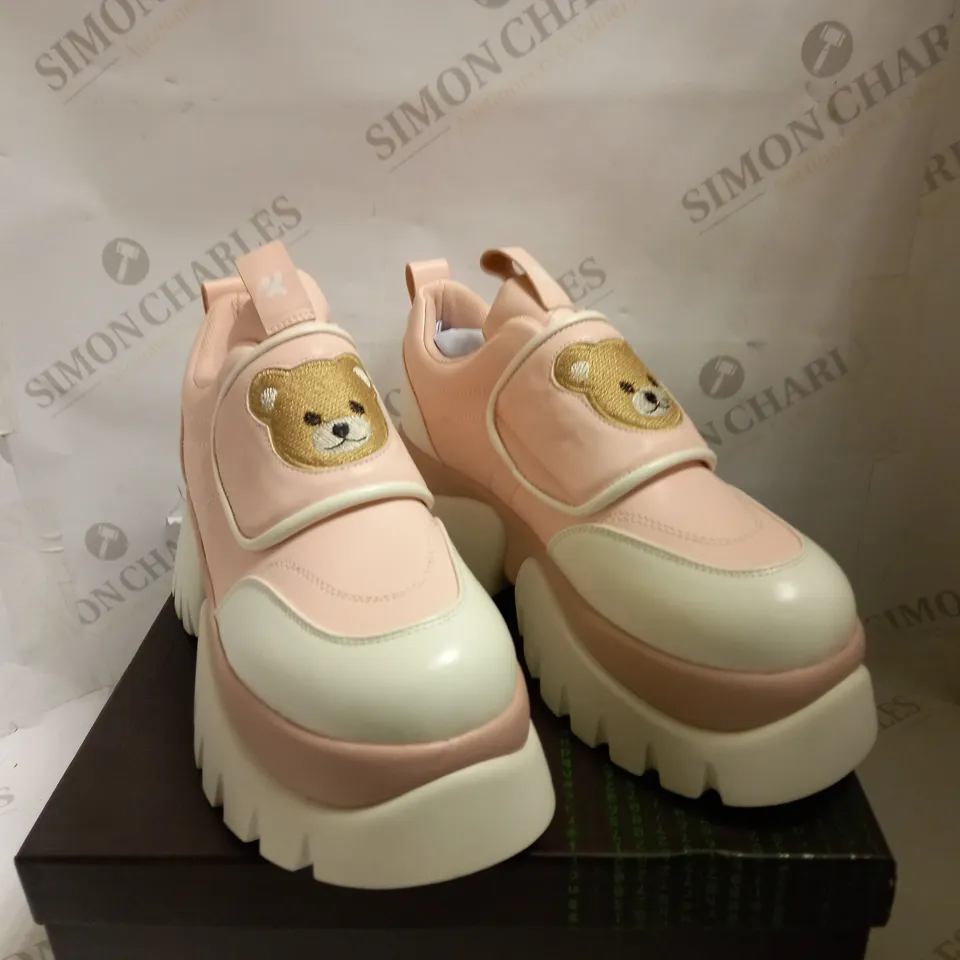 KOI VEGAN TEDDY SURA PINK VILUN PLATFORM TRAINERS - SIZE 6