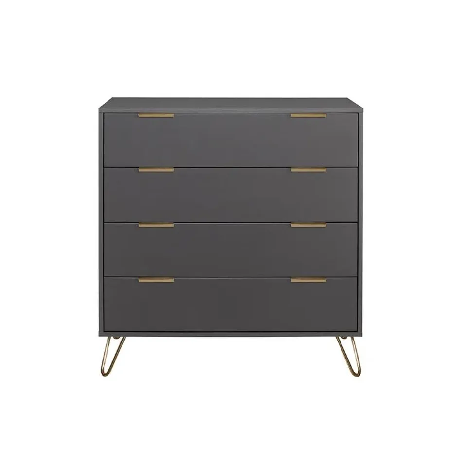 BOXED ARLO 4-DRAWER CHEST OF DRAWERS (INCOMPLETE. ONE BOX ONLY, BOX 2 OF 2)