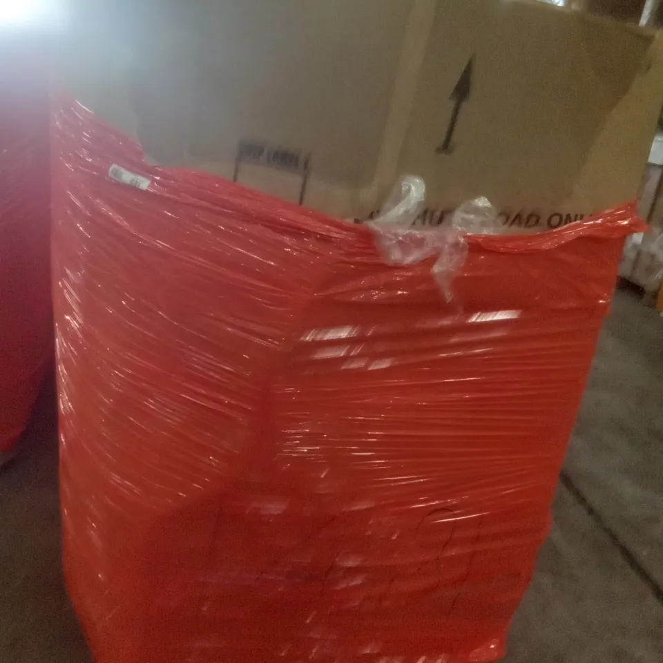 PALLET OF ASSORTED ITEMS INCLUDING 3D WALL PANELS, WALL MIRROR, BIKE TRAINER STAND, LAUNDRY HAMPER, 3D COLOURING PUZZLE, SPARKSOR PENDANT LIGHT