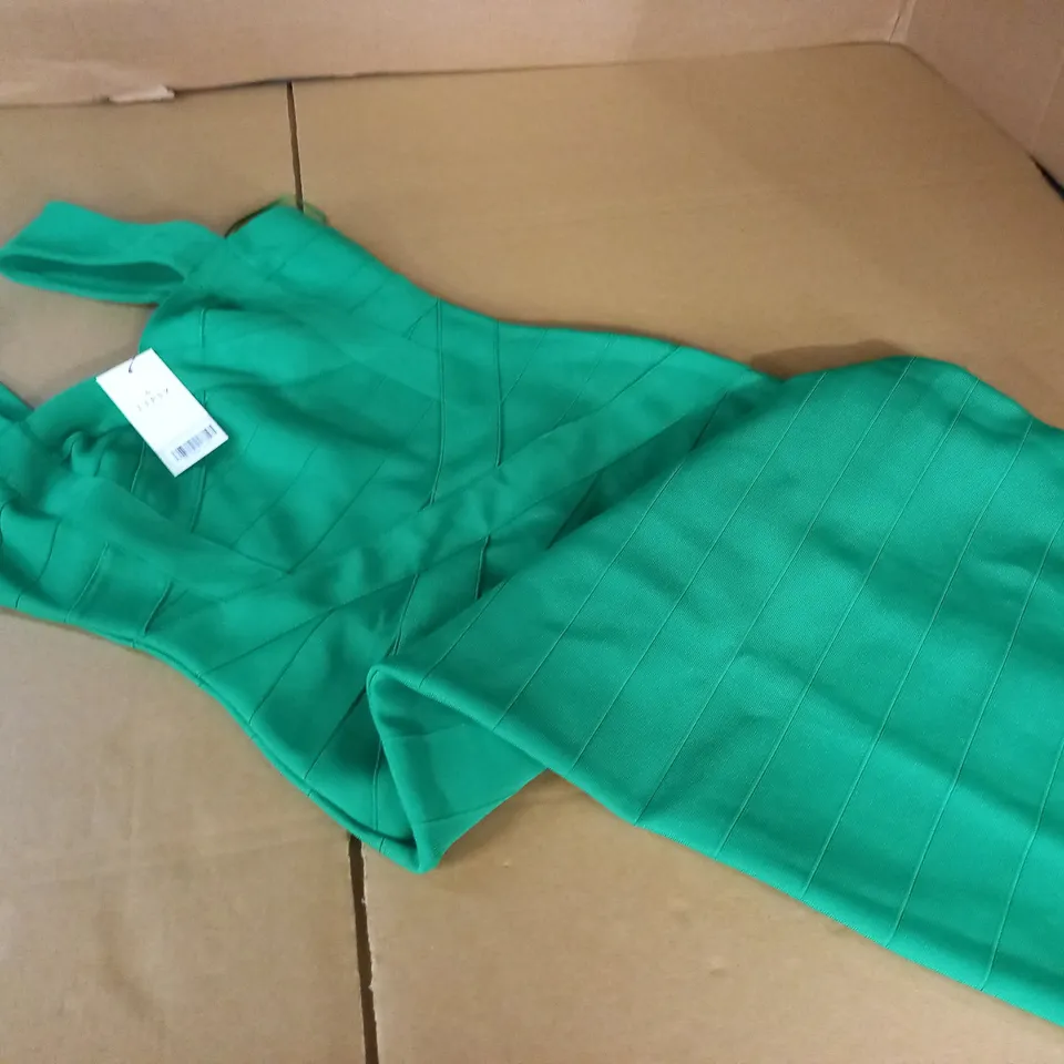 LIPSY LONDON GREEN STRAPPY BANDAGE DRESS - UK 10