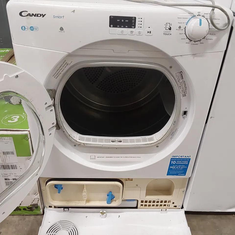 CANDY CSE C8LG-80 8KG 8KG FREESTANDING CONDENSER TUMBLE DRYER, SENSOR DRY, SMART ENABLED, 14 PROGRAMMES, WHITE [ENERGY CLASS B] - UNPROCESSED RAW RETURN