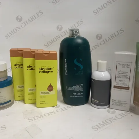 LOT OF 9 DESIGNER HAIR CARE ITEMS, TO INCLUDE CHRISTOPHE ROBIN, SEMI DI LINO, MAXINE LACEBY, OUAI & SONS