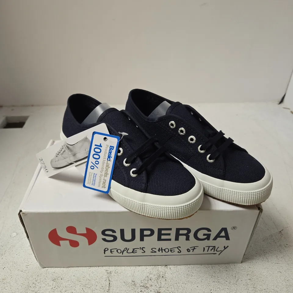 SUPERGA 2750 COTU CLASSIC NAVY-WHITE TRAINERS – UK 3.5