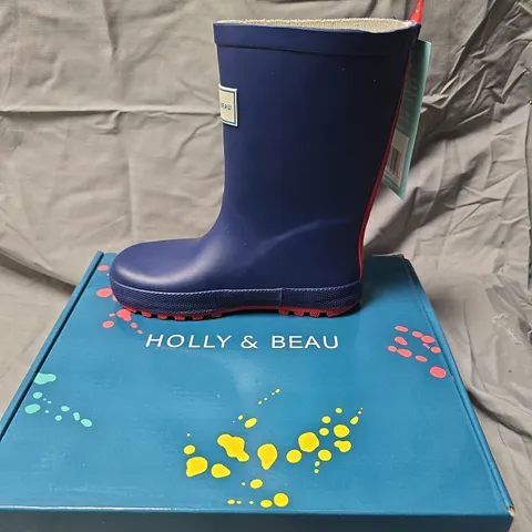 HOLLY & BEAU NAVY RAIN BOOTS – KIDS, UK 10 (EU 28)