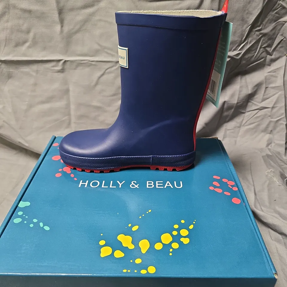HOLLY & BEAU NAVY RAIN BOOTS – KIDS, UK 10 (EU 28)