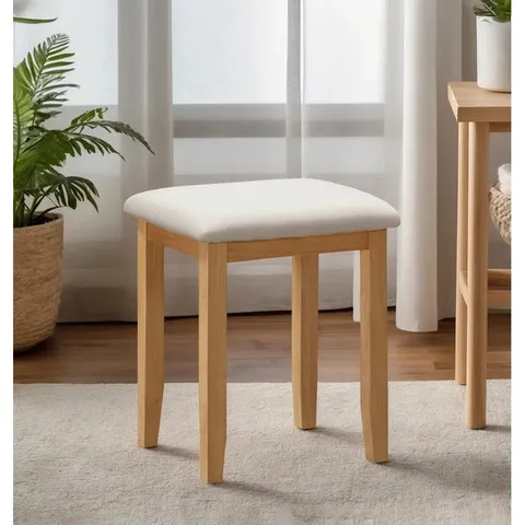 BOXED ANETHRAH SOLID WOOD ACCENT STOOL